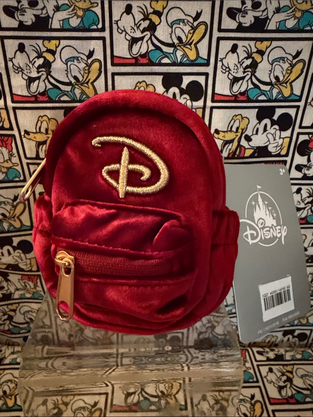 Disney Resort Souvenir Red Velvet D Mini Backpack Bag Charm Keychain NWT